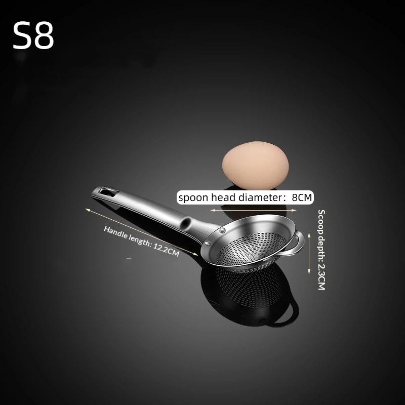 304 Stainless Steel Strainer Filter Spoon Long Handle Fine Mesh Filter Spoon Fat Skimmer Spoon Food Grade Heat Resistant