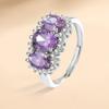 Silve Gorgeous Shiny Stone Purple Zircom Ring For Women Engagement Wedding High Quality Fine  Copper Jewelry