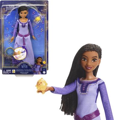 Mattel Disney Asha of Rosas Sings Wish Fashion Doll & Star Figure - Poseable with Removable Clothing - Sings "This Wish" In English