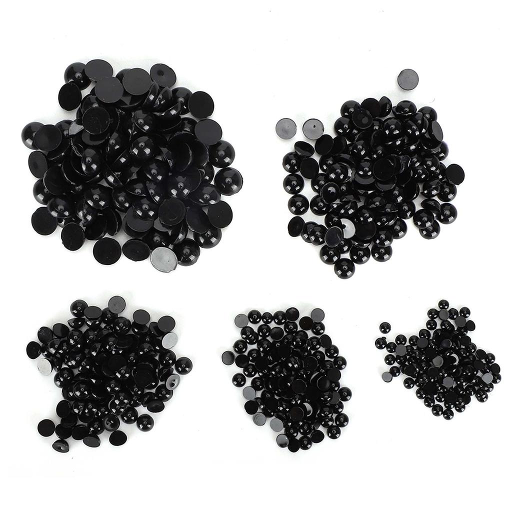 500pcs DIY Artificial Animal Eyes Black Flat Bottom Domed Sewing Crafting Buttons for Doll Kid Toys 