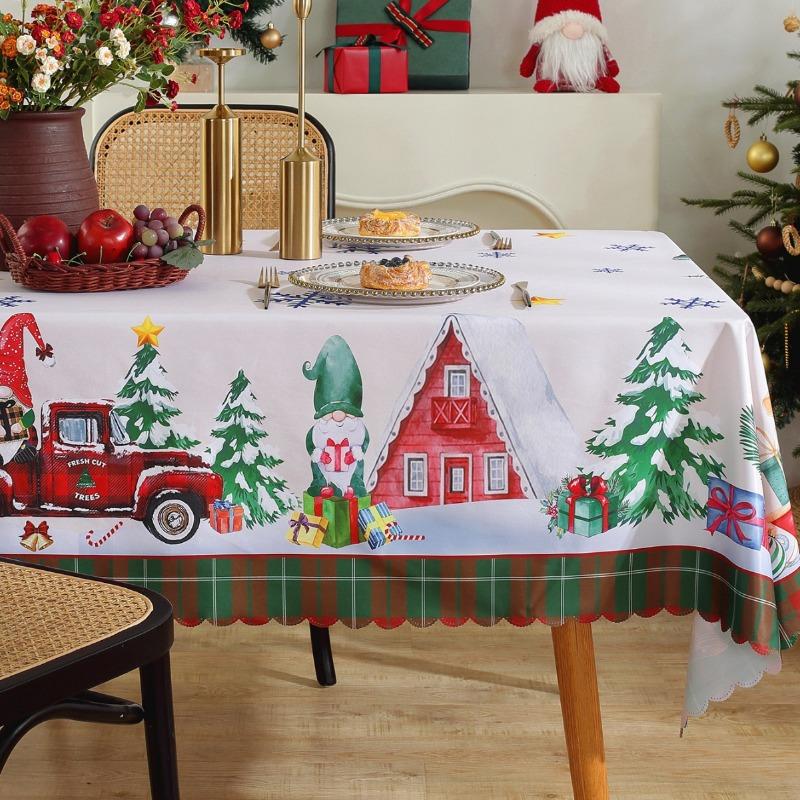 New Christmas Table Cloth Printed Rectangular Home Living Room Table Cloth Festive Party Atmosphere Beautification Decoration