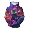 Hanorac cu Pisică Unicorn Imprimat 3D Pentru Bărbați Model Cosmic DJ Pizza Hanorac Toamnă Topuri Casual Pulovere Largi Mânecă Lungă Hanorace