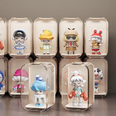 Blind Box Storage Display Stand Desktop Bubble Mart Display Cabinet Transparent Dust-proof Doll Figurine Storage Box