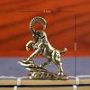 2027 Chinese Zodiac Goat Brass Figurine Polished Handmade Lucky Sheep Statue Ornament for Living Room Shelf Decor New Year Gift