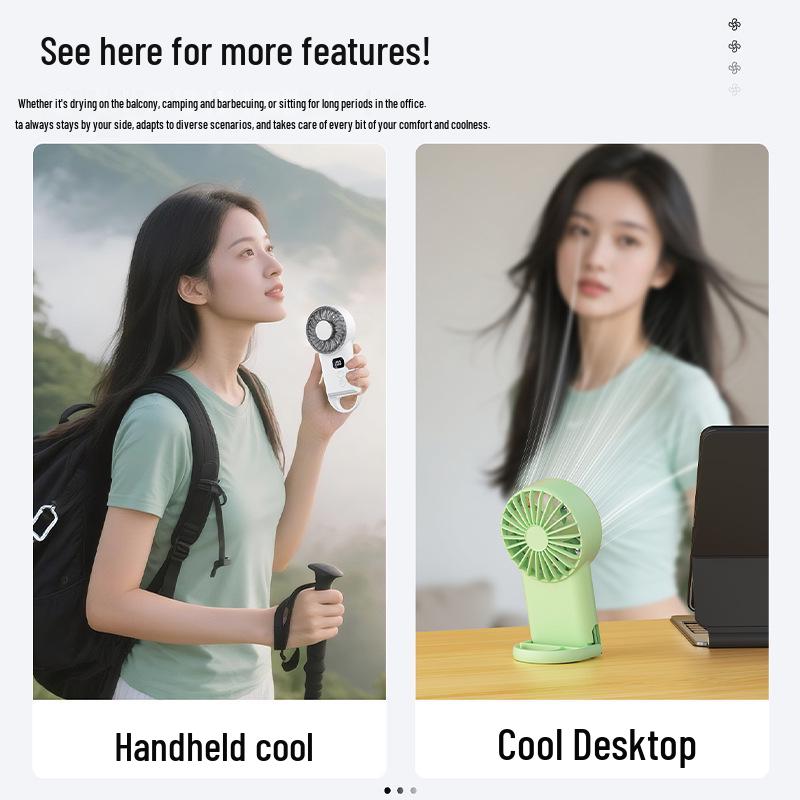 Creative Portable Ultra-thin Handheld Fan with 100-Speed Adjustment and Charging - Ideal for Outdoor Use