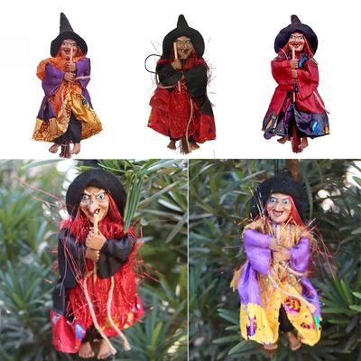 High Quality New Doll Ornaments Garden Bar Decor Halloween Hanging Doll Witch Figurine Witch Pendant Ghost Festival