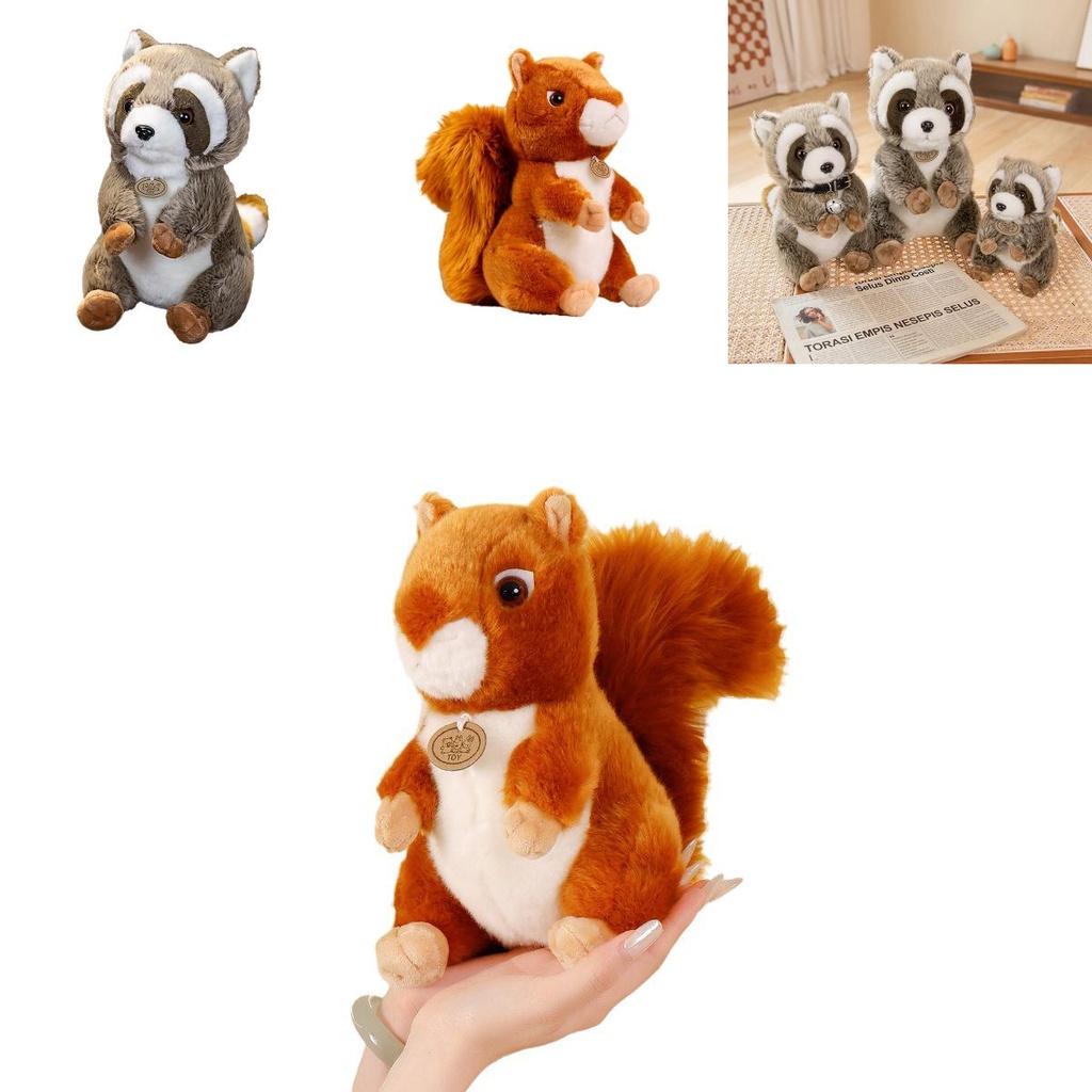 Cute And Soft Squirrel Raccoon Plush Toy For Kids Wholesale Animal Park Souvenir