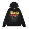 Young Thug Inspired Foam Letter 555555 Hoodie Couple Pink Sweatshirt