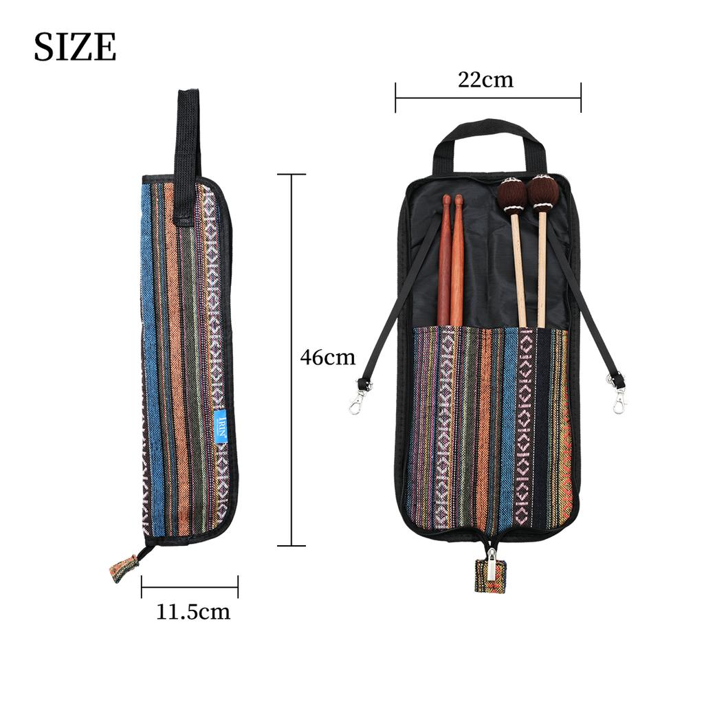 IRIN DrumStick Bag Ethnic Style Oxford Cloth Drumstick Thicken Case Large Capacity Handbag Percussion Instrument Durable Parts