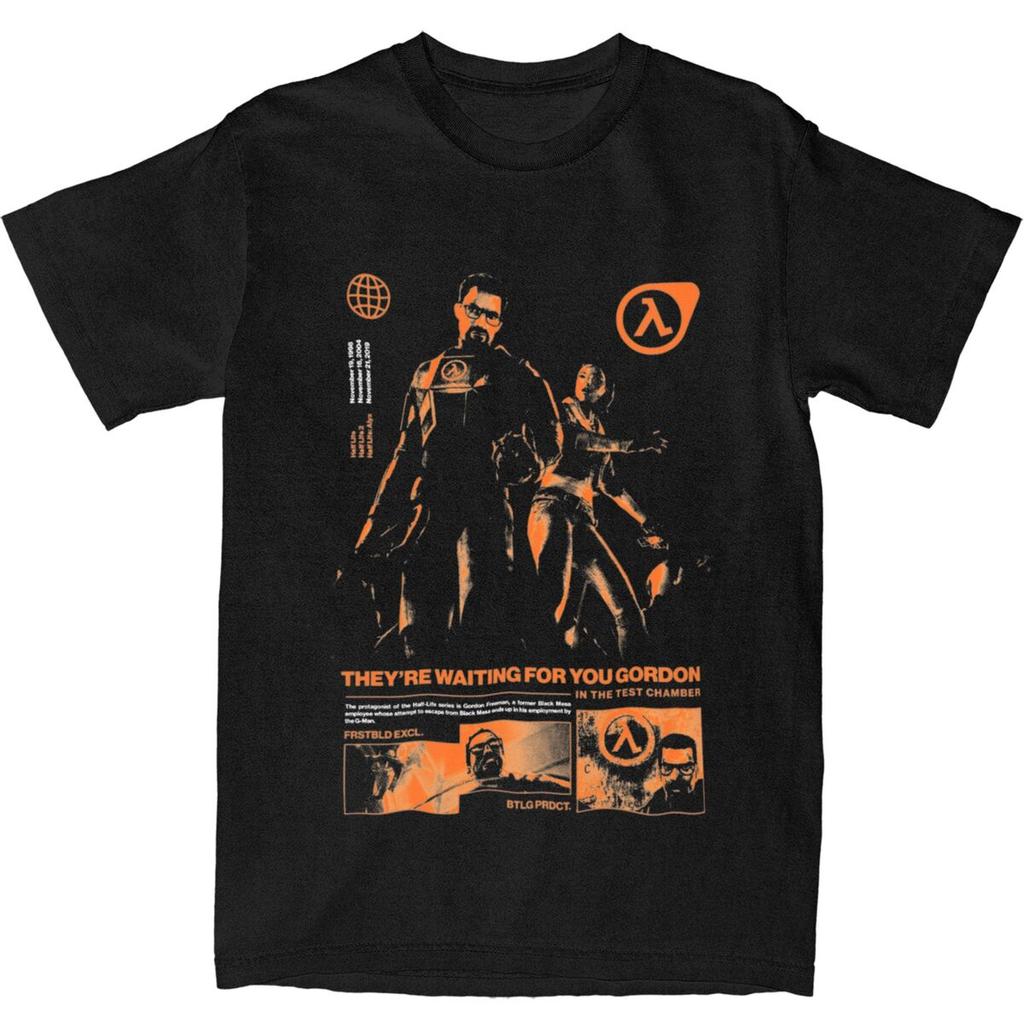 Übergroßes T-Shirt Videospiele HALFS LIFES V4 Baumwoll-T-Shirts Trendiges T-Shirt für Männer Sommer Y2K Retro Lockere Kurzarm-Tops