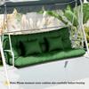 Outdoor Seat Cushions Back Cushion with 2 Pillows, Water Repellent Seat Pads for 3-Seater Chair, Green