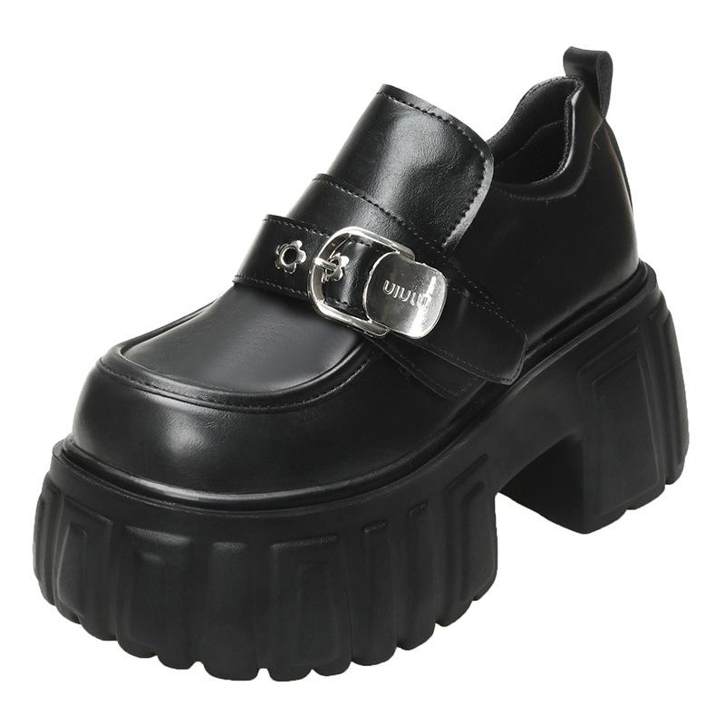 Retro British style platform round head loafers women's autumn 2025 new versatile fashion shoes one-pedal single shoes