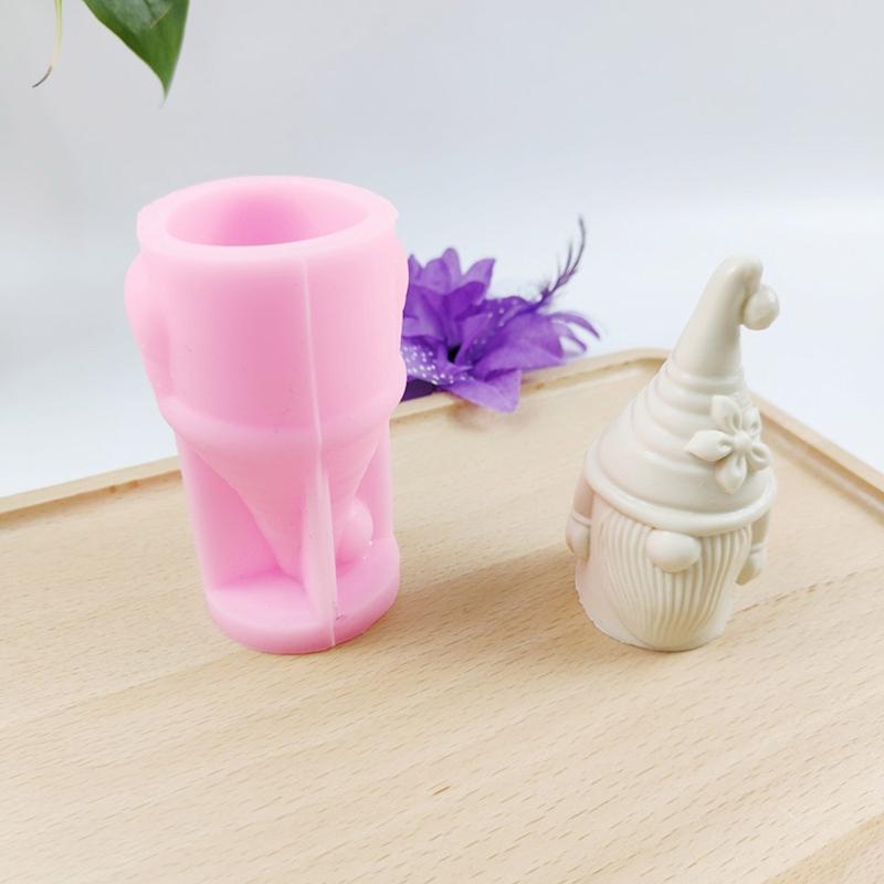 Christmas Candle Mold Flower Santa Claus Silicone Mold Gnome Epoxy Resin Mold 3D Casting Mold for DIY Aromatherapy Craft