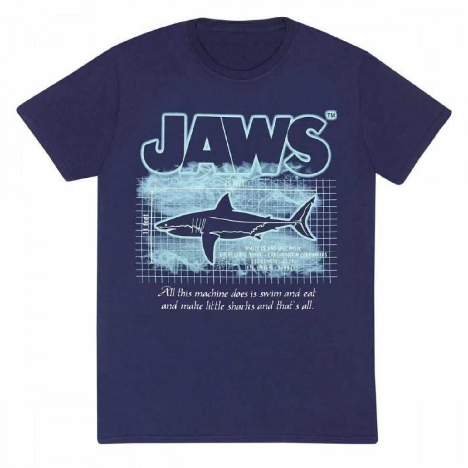 Jaws Unisex Adult Great White Info T-Shirt S