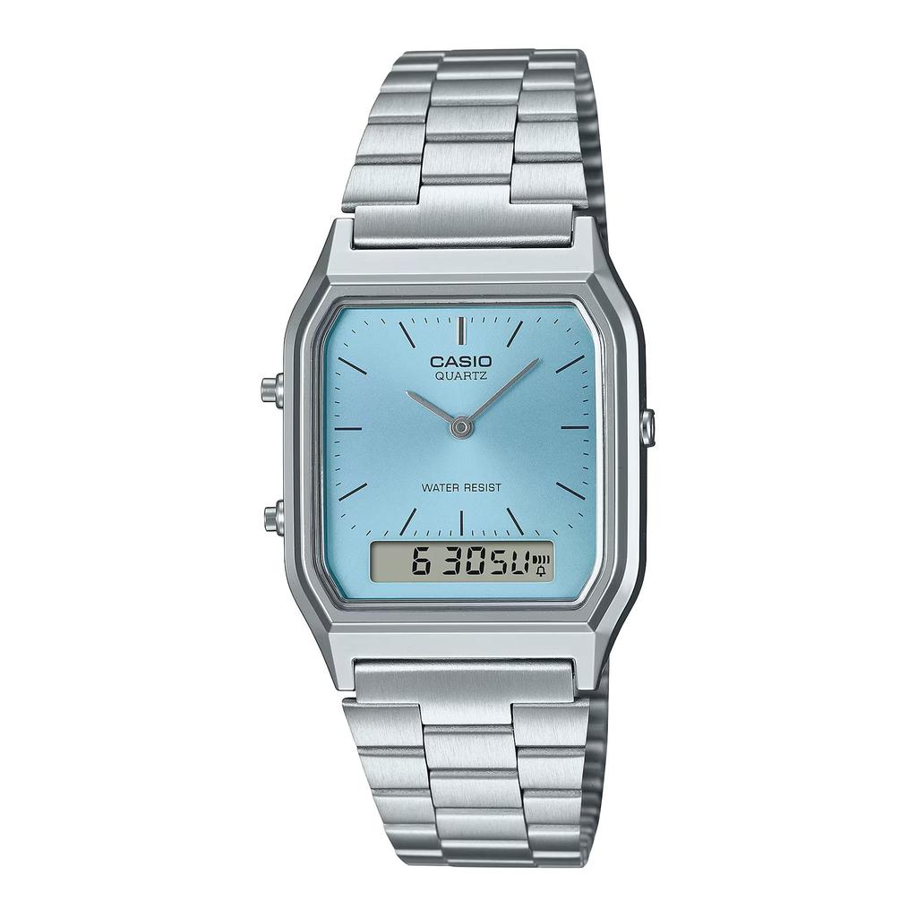 Casio Blue One Retro AQ-230A-2A1 Analog-Digi Uhr, Größe, Blau,