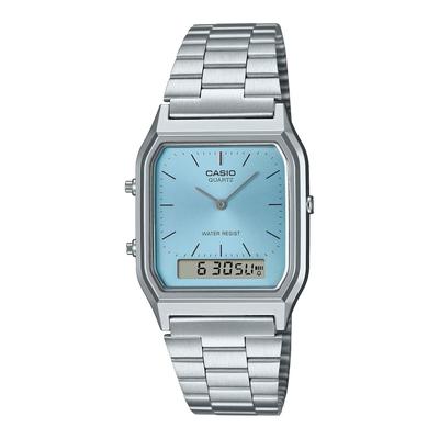 AQ-230A-2A1 Blue Analog-Digi Watch, One Size, Blue, Retro