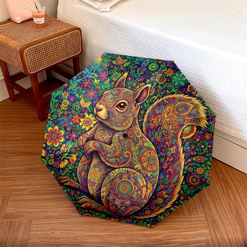 Mandala painting Pattern Pattern New Style Umbrella, 1 Piece Automatic Folding Umbrella, Portable Travel Umbrella, Outdoor Umbrella, Birthday Gift
