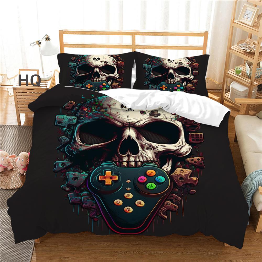 Oyun Konsolu Baskılı Nevresim Tam Boy Yatak Seti Genç Mikrofiber Highend Moda Ev Tekstili