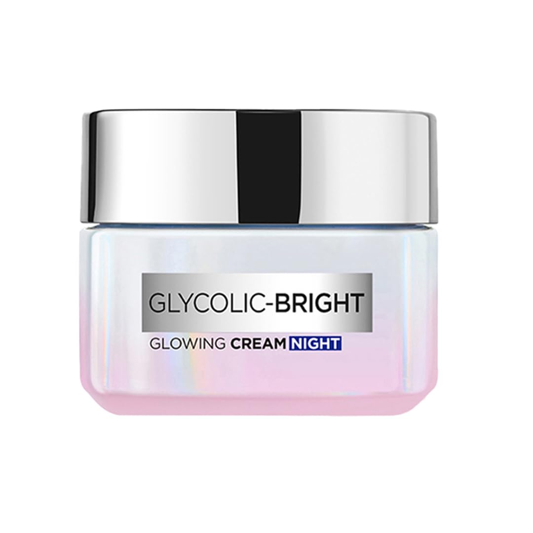 L Oreal Paris Glycolic Bright Glowing Night Cream, Overnight Brightening Cream, Glycolic Acid in Glowing skin, 50ml