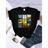 Van Gogh Works Sanskrit Printed Female Tops Breathable Casual T Shirts Fashion Short Sleeve Women Crewneck Street Tshirt
