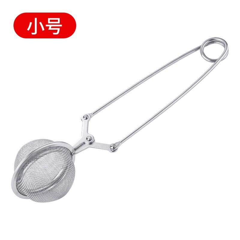 Stainless steel mesh tea ball powder scattering and residue filtering device. Home-use pressing type handle. Tea circular filter. Tea.