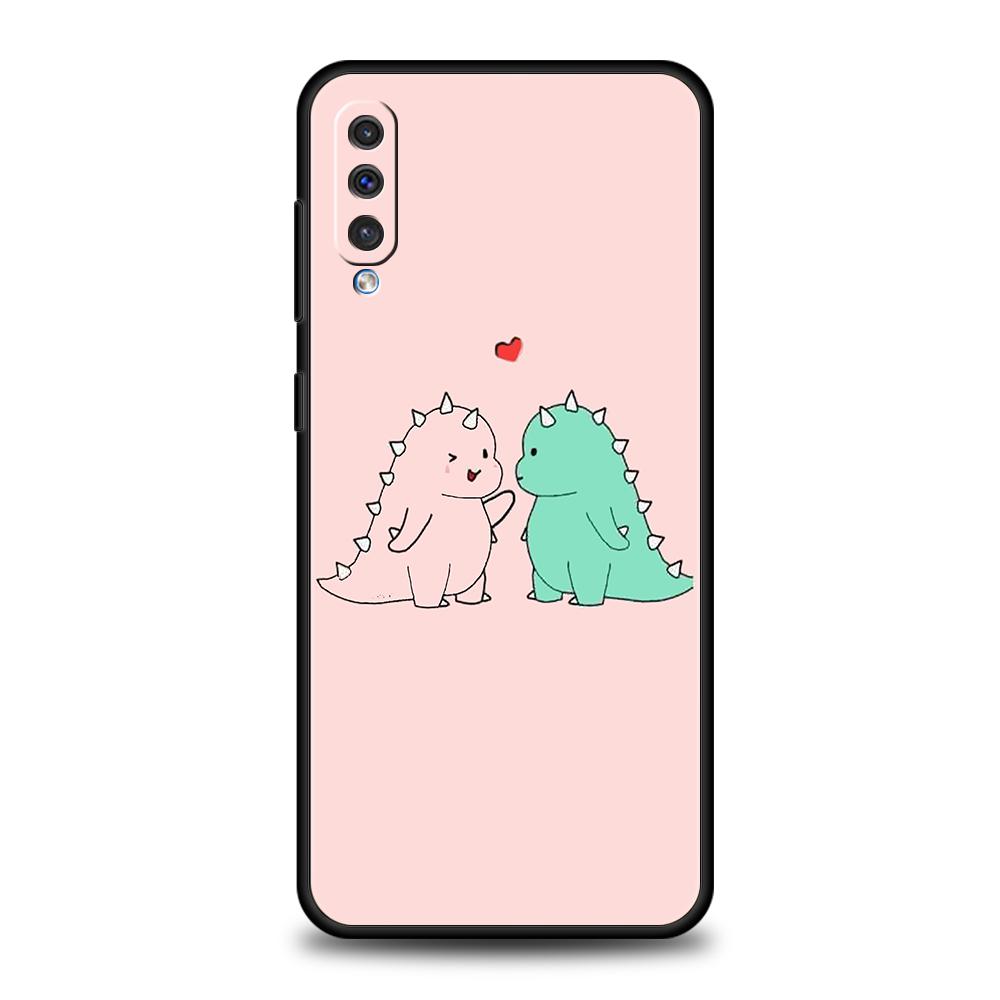 Cute Dinosaur Bear Couple Case For Samsung A15 A13 A51 A71 A41 A31 A21S A03S A05 A12 A32 A52 A22 A23 A25 A33 A53 A73 5G Cover