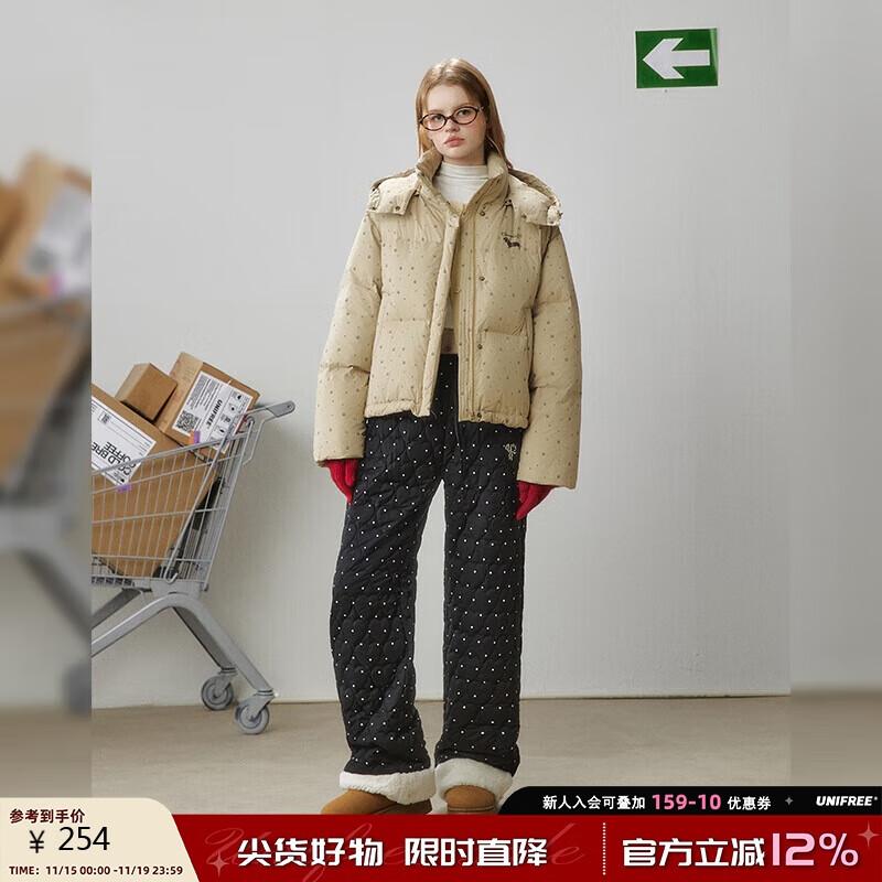 UNIFREE Warm Fleece-Lined Loose Straight Leg Casual Pants