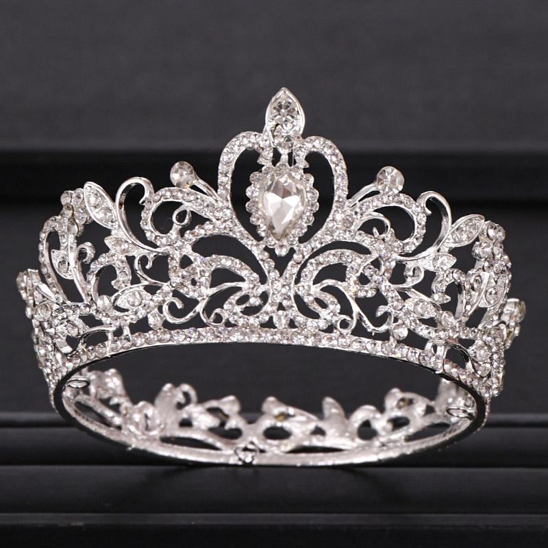 Trendy Bride Crown Baroque Rhinestone Crystal Crown Headband Queen Crown Golden Crown Hair Accessories Bridal Wedding Crown