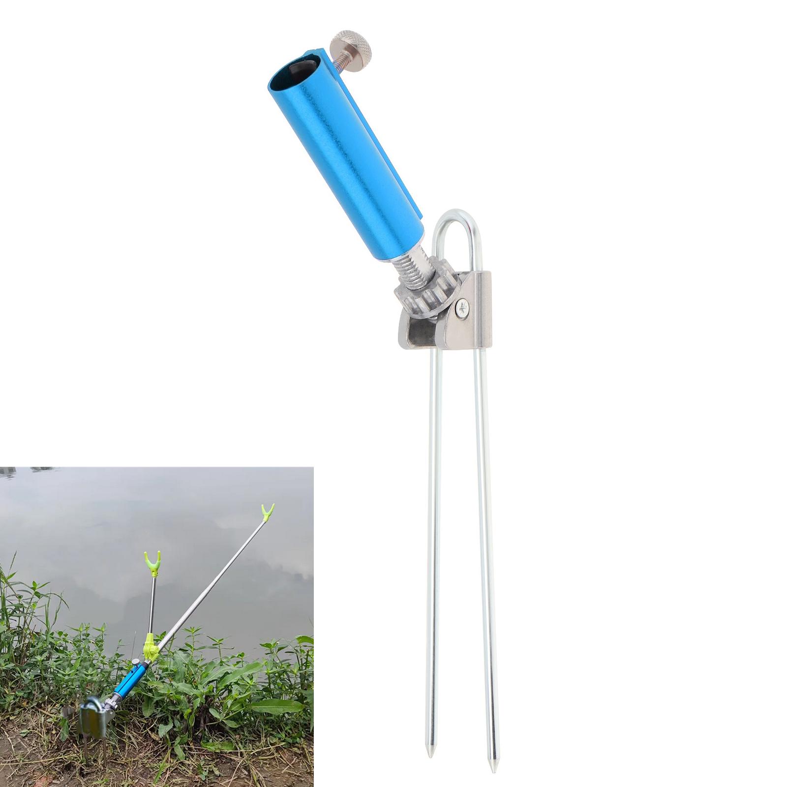 Держатель для удочки из нержавеющей стали, регулируемая подставка для удочки для наземного кронштейна, съемная подставка для удочки Blue 1 Groove