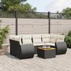 VidaXL Garden Lounge Set with Cushions 7 Pcs, Patio Sofas, Patio Furniture Set, Outdoor Furniture, Black 3257232
