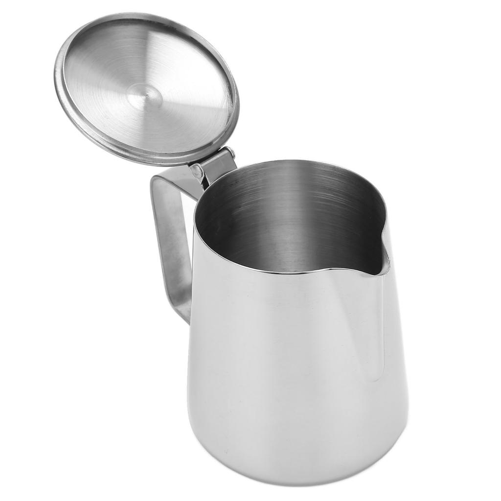 Milk Frothing Pitcher 304 Stainless Steel Milk Frother Coffee Cup with Cover for Home Coffee Shop1500ML