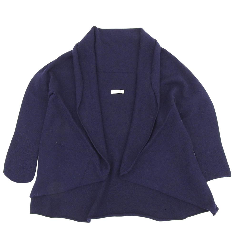 TOYOBOSHI HIJIRI Cashmere100 Women's Poncho Cardigan Top, Navy, Size F (08IT-PC0003) Tops F NavyUsed