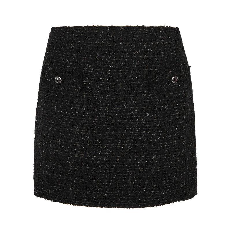 JNBY Women's Casual Tweed Jacquard Mini Skirt