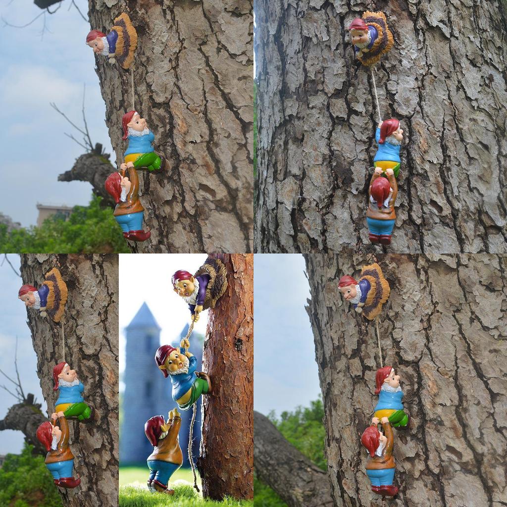 Creative Garden Decoration Micro Dwarf Climbing Figurine Made Of Durable Resin Material