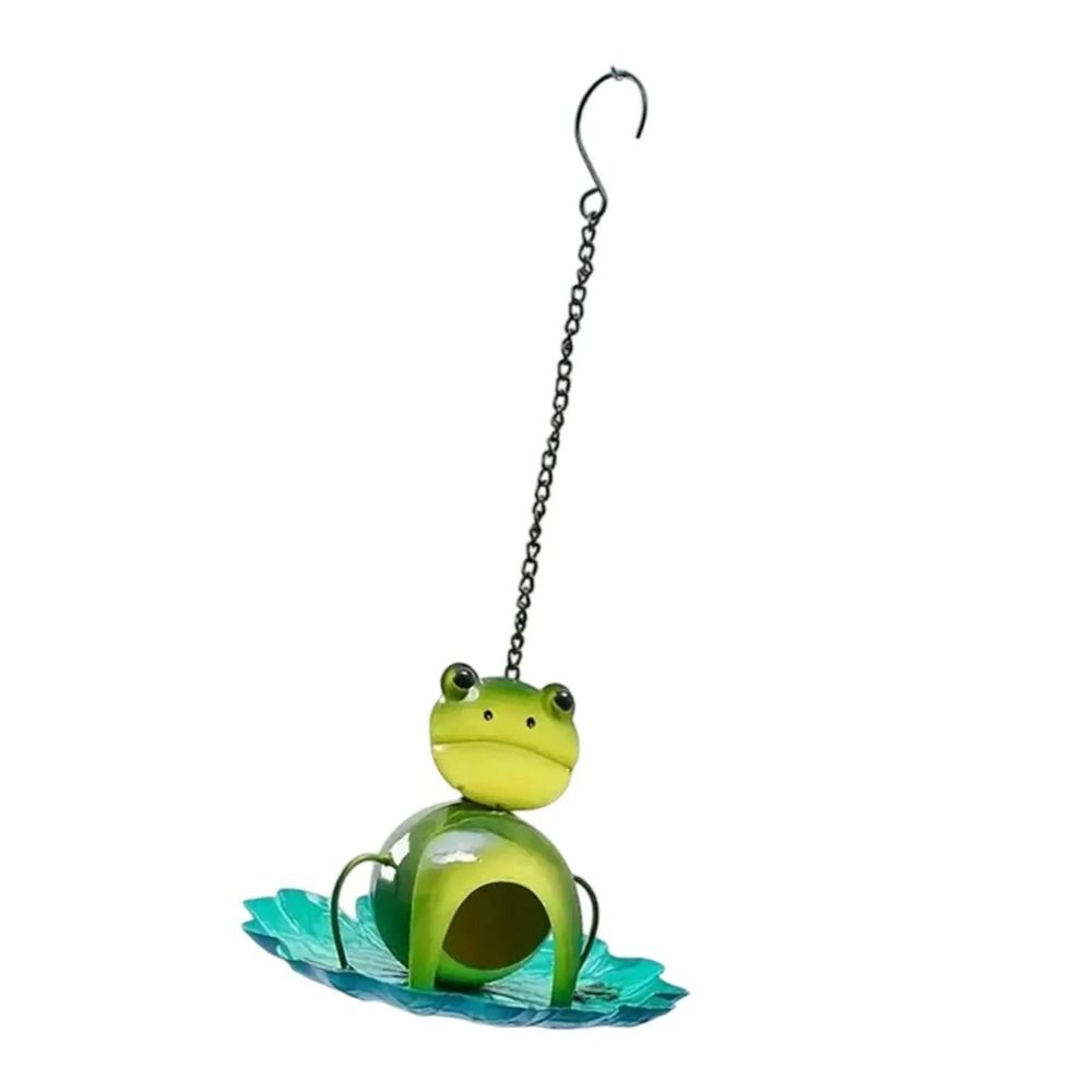 Metal Bird Feeder Frog Shaped Bird Water Bowl Bird Raising Tool Bird Food Dispenser Tree