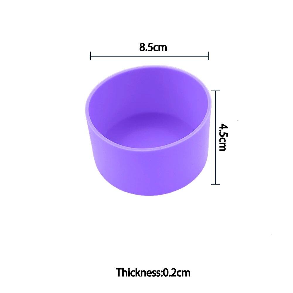 

1 шт., 8,5 см, мягкая силиконовая чашка, нижняя оболочка, защитный рукав для стеклянной бутылки воды, чая, аксессуары для защиты от повреждений фиолетовый