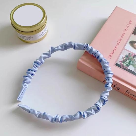 Women Headband Thin Edge Anti-Slip Design Pleated Texture Hair Hoop Commuting