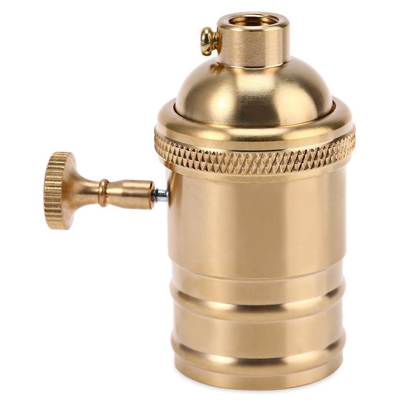E27 Aluminum Alloy Diy Lamp Base With Switch Vintage Screw Socket Antique Lamp Holder Fixture