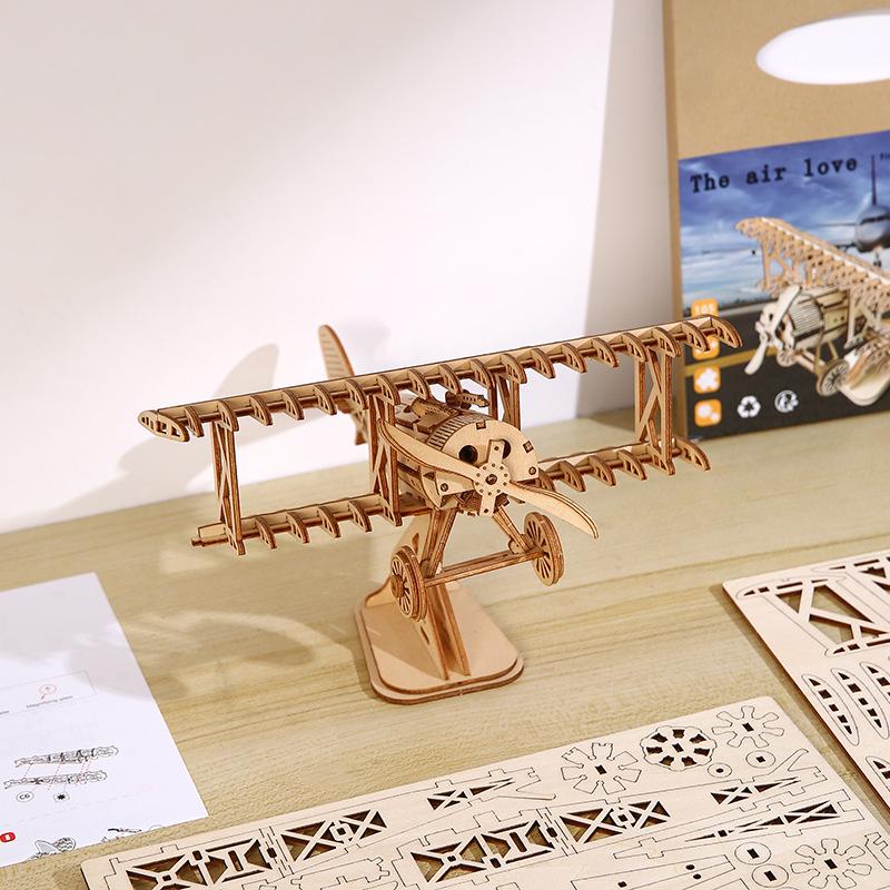 3D Wooden Airplane Puzzle: DIY Educational Toy & Creative Ornament