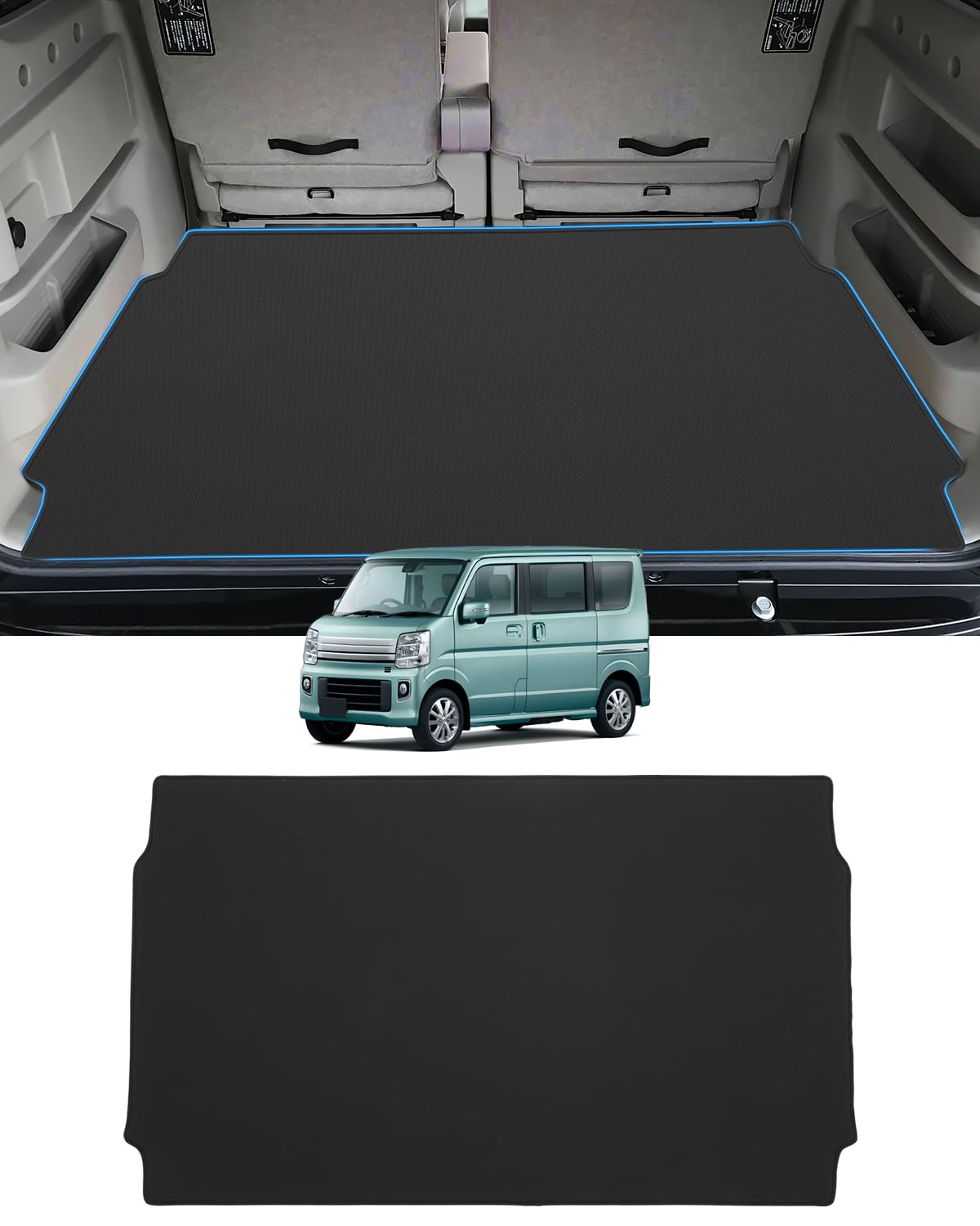 

Mixsuper 2D Trunk Luggage Mat for Suzuki Every Wagon Luggage Cargo Compatible with Every Wagon 2015 Waterproof PVC Rollable Abrasion Stain Easy чёрный