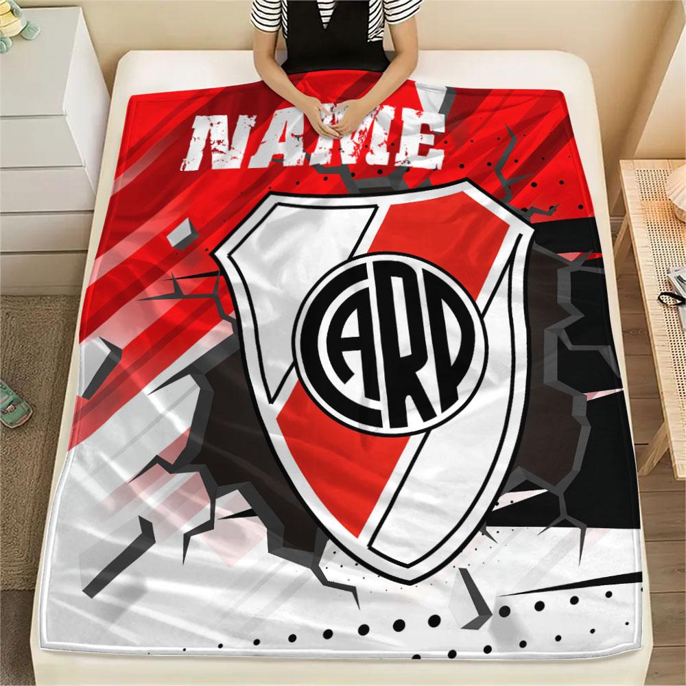 Custom Name,Club Atlético River Plate Printed Flannel Blanket, soft throw for bedroom sofa, washable, Christmas present, great gift.
