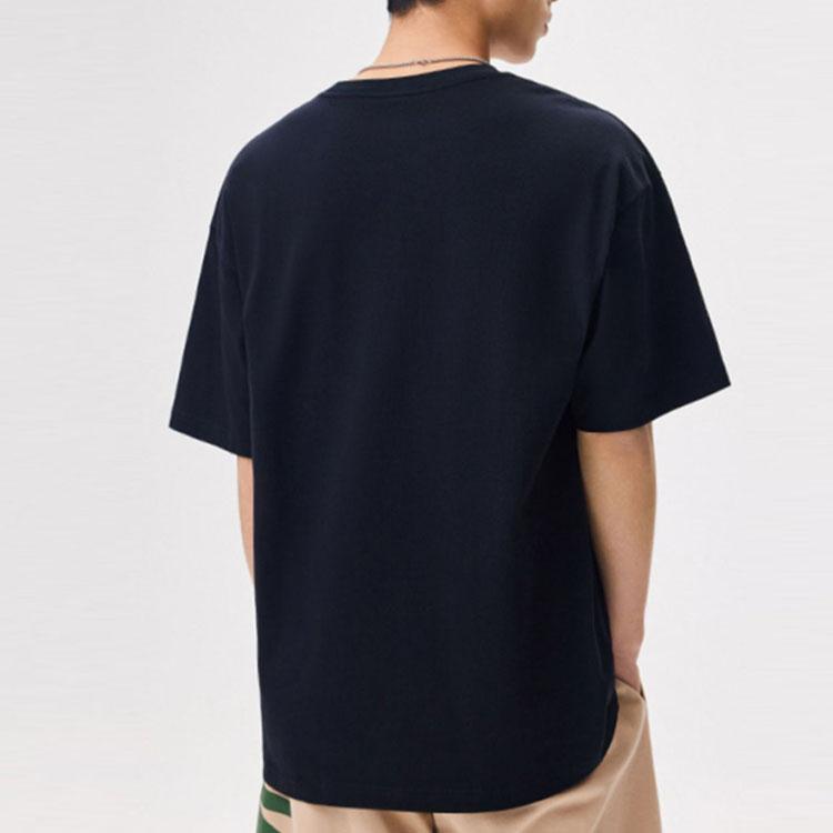 Anta Logo Pattern Round Neck Short-Sleeve T-Shirt Unisex Tops Black 972328113-4