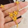 Brushed Five-leaf Flower Tassel Women's Retro Design Flower Tassel Necklace Pendant