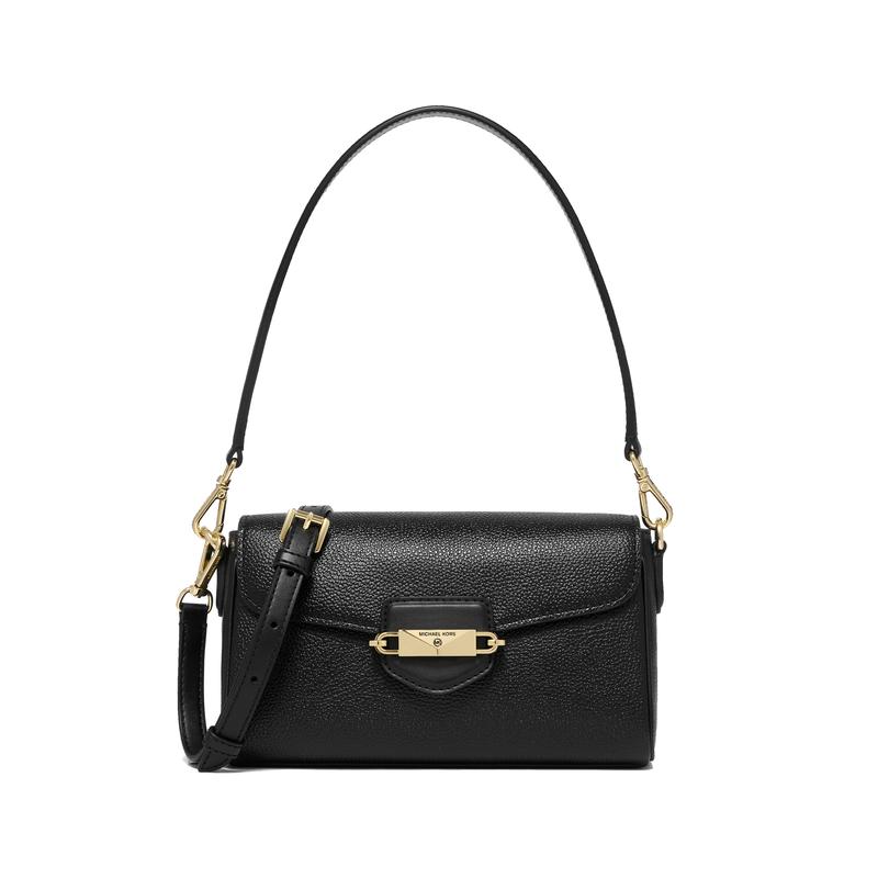 MICHAEL KORS Fleur Flip Closure Commuting Cowhide Shoulder Bag Small Women s Black black small чёрный