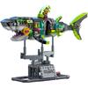 Sea Life Mechanical Shark Building Set Shark Building Blocks Set with Display Stand and Lights Block Gift for Kids and Adults