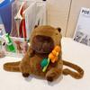 Capybara Charming Plush Toy Backpack For Children In Vibrant Orange And Pink