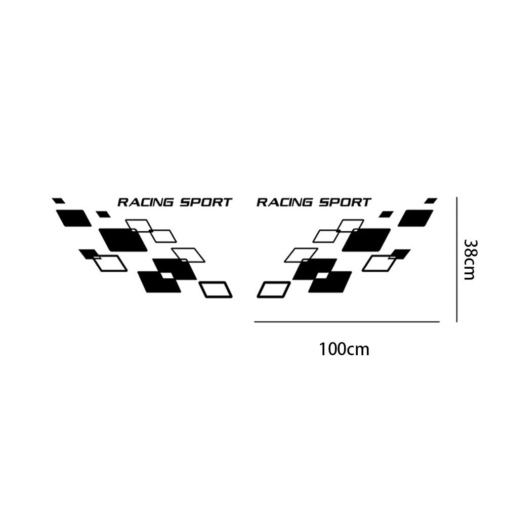 

Motorcycle Racing Sport Lattice Bonnet Styling Auto Body Door Decor Stickers for Car DIY Side Tuning Decoration Accessories чёрный