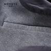 Menseye Men's Autumn Gray Collarless Youth Suit, Fashionable Literary Casual Suit for Men