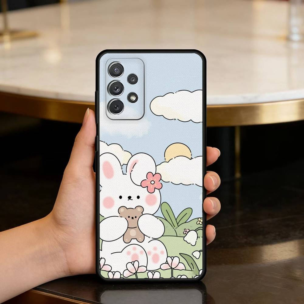 

Милый R-Кролик Чехол для Телефона Samsung Galaxy A73,A72,A71,A70,A53,A52,A51,Мягкий Силиконовый Черный Чехол Samsung a53 5g