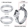 Universal 2pcs 3" V Band Stainless Steel Exhaust Clamp Kit with Mild Steel Flange Male Female For Charge Piping Exhaust Systems